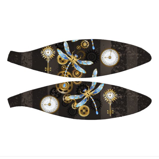 Steampunkdrachenfliegen auf braunem, gestreiften H Mini Basketball (Panele)