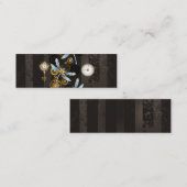 Steampunkdrachenfliegen auf braunem, gestreiften H Mini Visitenkarte (Vorne/Hinten)