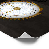 Steampunkdrachenfliegen auf braunem, gestreiften H Poster (Ecke)