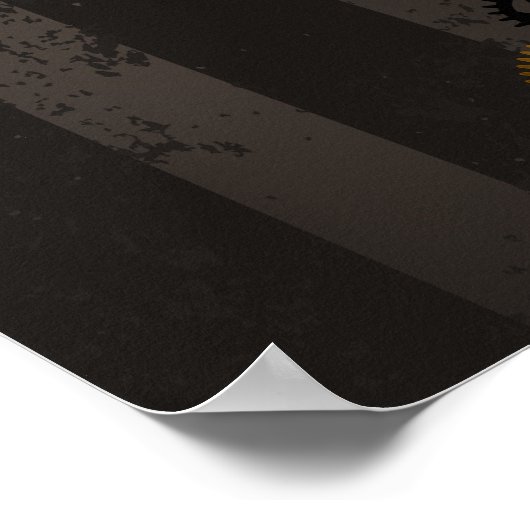 Steampunkdrachenfliegen auf braunem, gestreiften H Poster (Ecke)