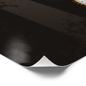 Steampunkdrachenfliegen auf braunem, gestreiften H Poster (Ecke)