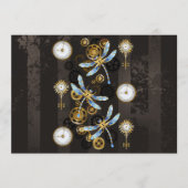 Steampunkdrachenfliegen auf braunem, gestreiften H Programm (Vorderseite)