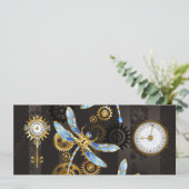 Steampunkdrachenfliegen auf braunem, gestreiften H Programm (Stehend Vorderseite)