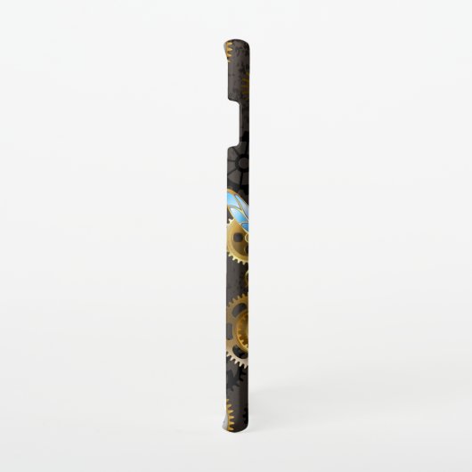 Steampunkdrachenfliegen auf braunem, gestreiften H Samsung Galaxy Hülle (Rechte Seite)