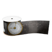 Steampunkdrachenfliegen auf braunem, gestreiften H Satinband (Spule)