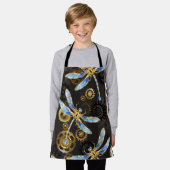 Steampunkdrachenfliegen auf braunem, gestreiften H Schürze (Getragen)