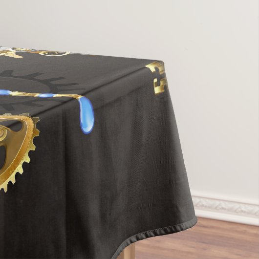 Steampunkdrachenfliegen auf braunem, gestreiften H Tischdecke (Beispiel)