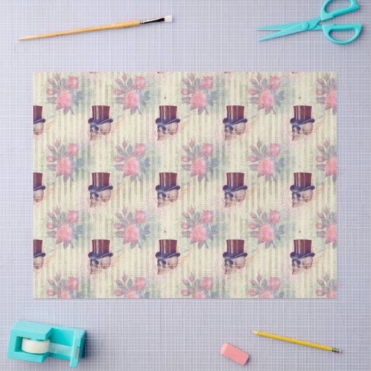 Steampunkel Skulls und Rose Decoupage Seidenpapier (Basteln)