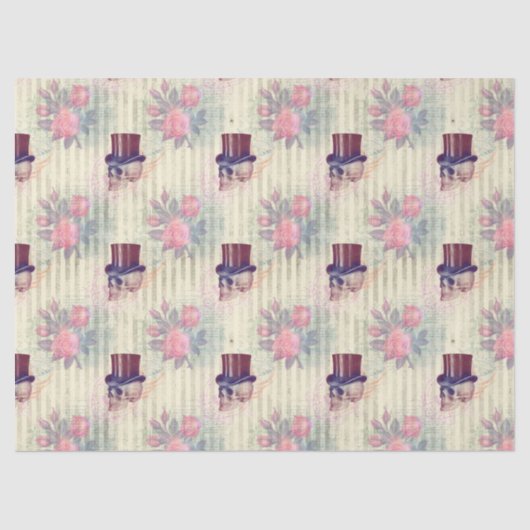 Steampunkel Skulls und Rose Decoupage Seidenpapier (Vorderseite)