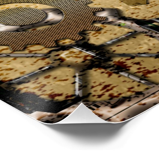 Steampunken, phantastische Dampf-Libellen Poster (Ecke)