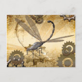 Steampunken, phantastische Dampf-Libellen Postkarte (Vorderseite)