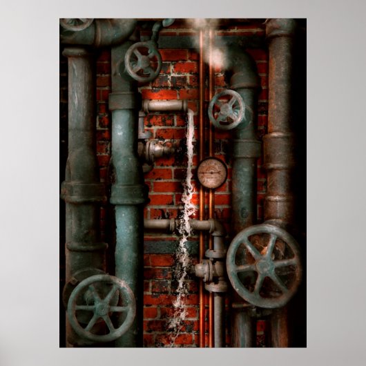 Steampunken - Rohre und Ventile Poster (Vorne)