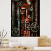Steampunken - Rohre und Ventile Poster (Küche)