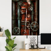 Steampunken - Rohre und Ventile Poster (Heimbüro)