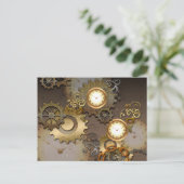Steampunken, Uhren und Gänge Postkarte (Stehend Vorderseite)