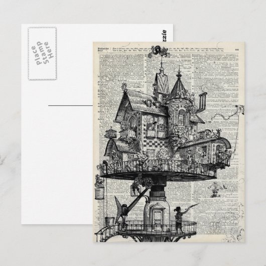 Steampunkenhaus Postkarte (Vorne/Hinten)