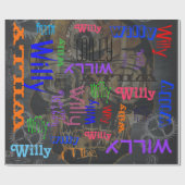 Steampunkenname Collage 🎁 Phantastischen Word Clo Geschenkpapier (Flach)