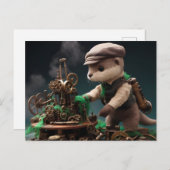 Steampunker Adorable Otter Works auf Maschinen Postkarte (Vorne/Hinten)