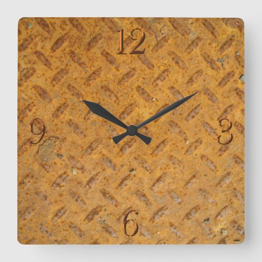 Steampunker Altmetalleffekt Quadratische Wanduhr (Vorderseite)