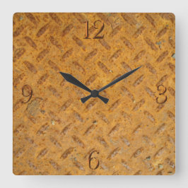 Steampunker Altmetalleffekt Quadratische Wanduhr