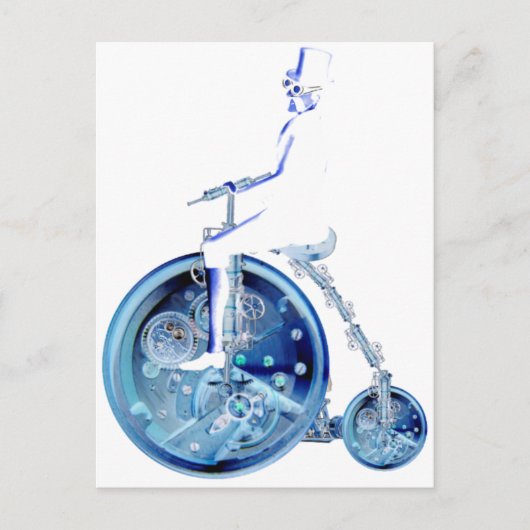 Steampunker auf Penny, der blauer Nebel beißt Postkarte (Vorderseite)