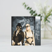 Steampunker Hochzeitseinladung Einladung (Stehend Vorderseite)