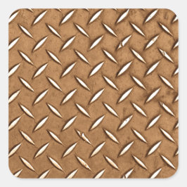 Steampunker Metalleffekt aus altem Messing Quadratischer Aufkleber