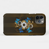 Steampunker und Blauer Schmetterling Case-Mate iPhone Hülle (Rückseite (Horizontal))
