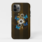 Steampunker und Blauer Schmetterling Case-Mate iPhone Hülle (Rückseite)