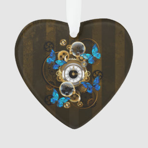Steampunker und Blauer Schmetterling Ornament