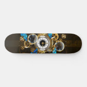 Steampunker und Blauer Schmetterling Skateboard (Horizontal)
