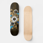 Steampunker und Blauer Schmetterling Skateboard (Vorderseite)