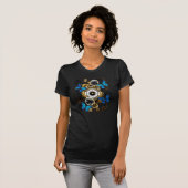Steampunker und Blauer Schmetterling T-Shirt (Vorne ganz)