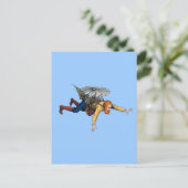 Steampunker-Vintage Flying-Maschine Postkarte (Stehend Vorderseite)