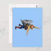 Steampunker-Vintage Flying-Maschine Postkarte (Vorne/Hinten)