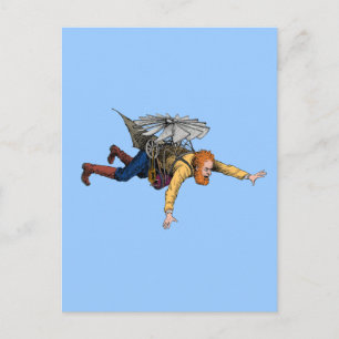 Steampunker-Vintage Flying-Maschine Postkarte