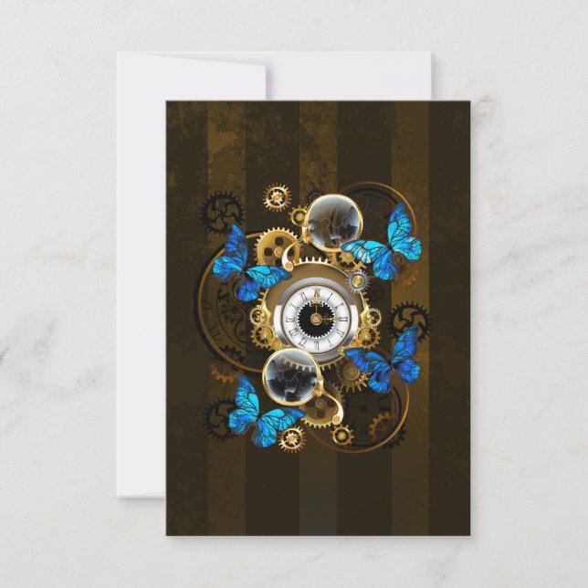 Steampunkgeere und blaue Schmetterlinge (Vorderseite)