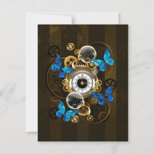 Steampunkgeere und blaue Schmetterlinge Ankündigung