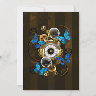 Steampunkgeere und blaue Schmetterlinge Ankündigung