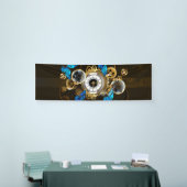 Steampunkgeere und blaue Schmetterlinge Banner (Messeveranstaltung)