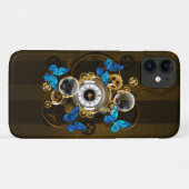 Steampunkgeere und blaue Schmetterlinge Case-Mate iPhone Hülle (Rückseite (Horizontal))