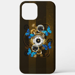 Steampunkgeere und blaue Schmetterlinge Case-Mate iPhone Hülle