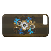 Steampunkgeere und blaue Schmetterlinge Case-Mate iPhone Hülle (Rückseite (Horizontal))
