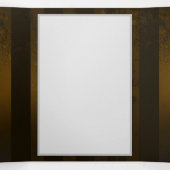 Steampunkgeere und blaue Schmetterlinge Dreifach Gefaltete Einladung (Innenseite Mitte)