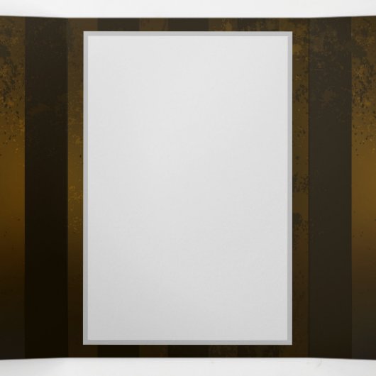 Steampunkgeere und blaue Schmetterlinge Dreifach Gefaltete Einladung (Innenseite Mitte)