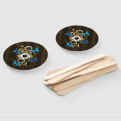 Steampunkgeere und blaue Schmetterlinge Fächer (Non-assembled)