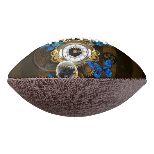 Steampunkgeere und blaue Schmetterlinge Football (Gedreht 270)