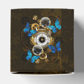 Steampunkgeere und blaue Schmetterlinge Geschenkschachtel (Oben)