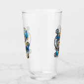 Steampunkgeere und blaue Schmetterlinge Glas (Rechts)