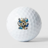 Steampunkgeere und blaue Schmetterlinge Golfball (Vorderseite)